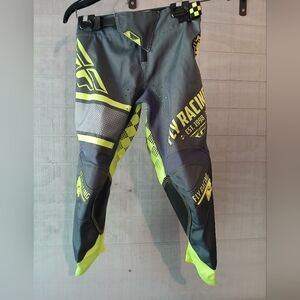 FLY Racing Youth 22 Gray & Neon Yellow Motocross Pants. FF#327